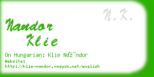 nandor klie business card